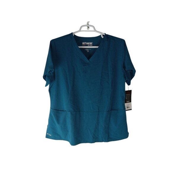 GREY'S ANATOMY Women's Blue Three Pocket  Scrub Top size 2XL - Picture 1 of 10